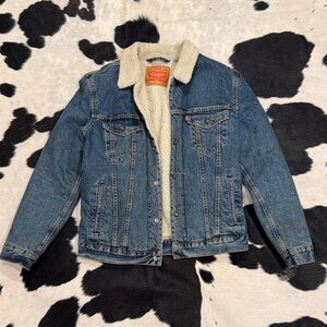 Levi's Vintage Shearling Blue Denim Jacket with Sherpa Lining